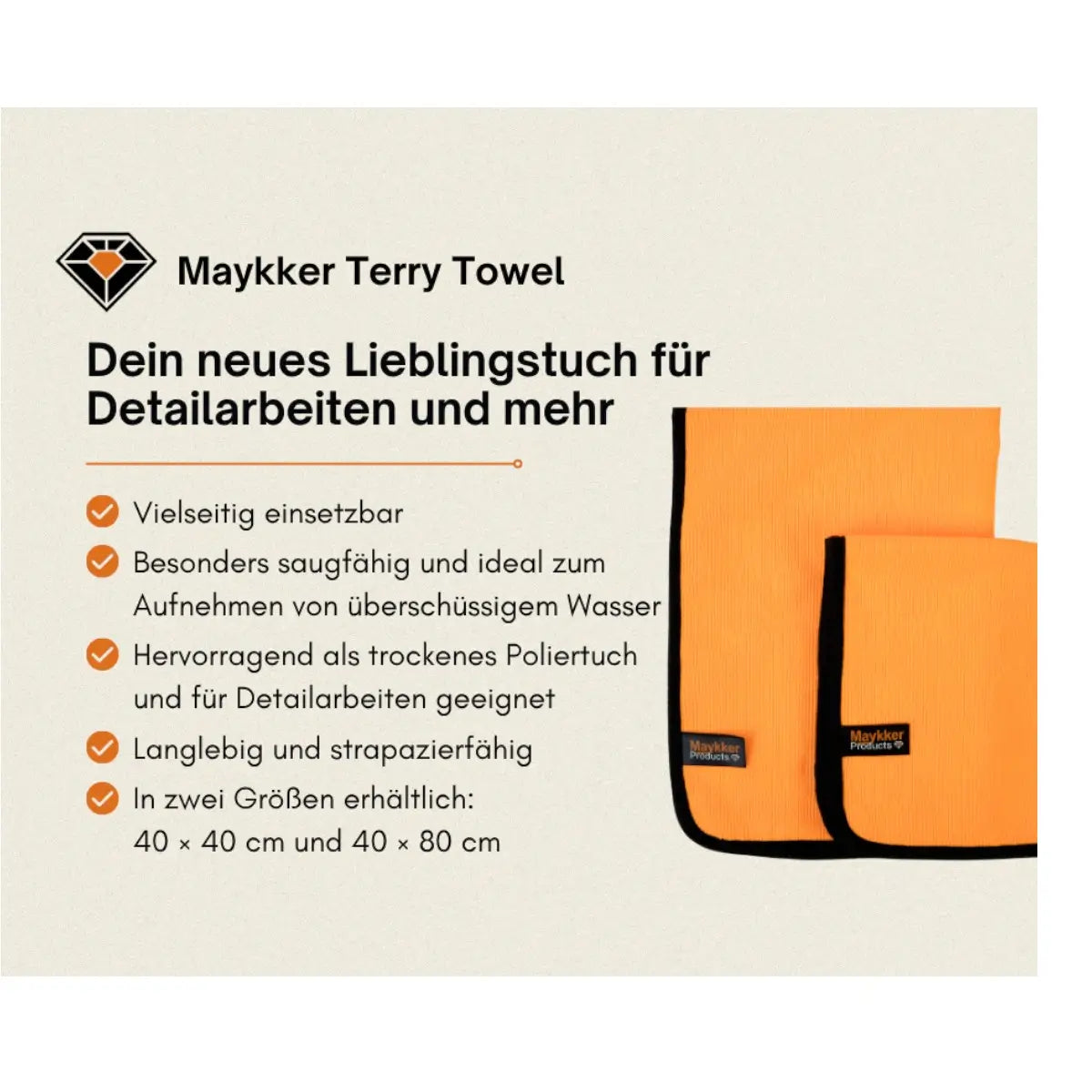 MAYKKER Frot­tee­hand­tuch - Microfaser Eigenschaften
