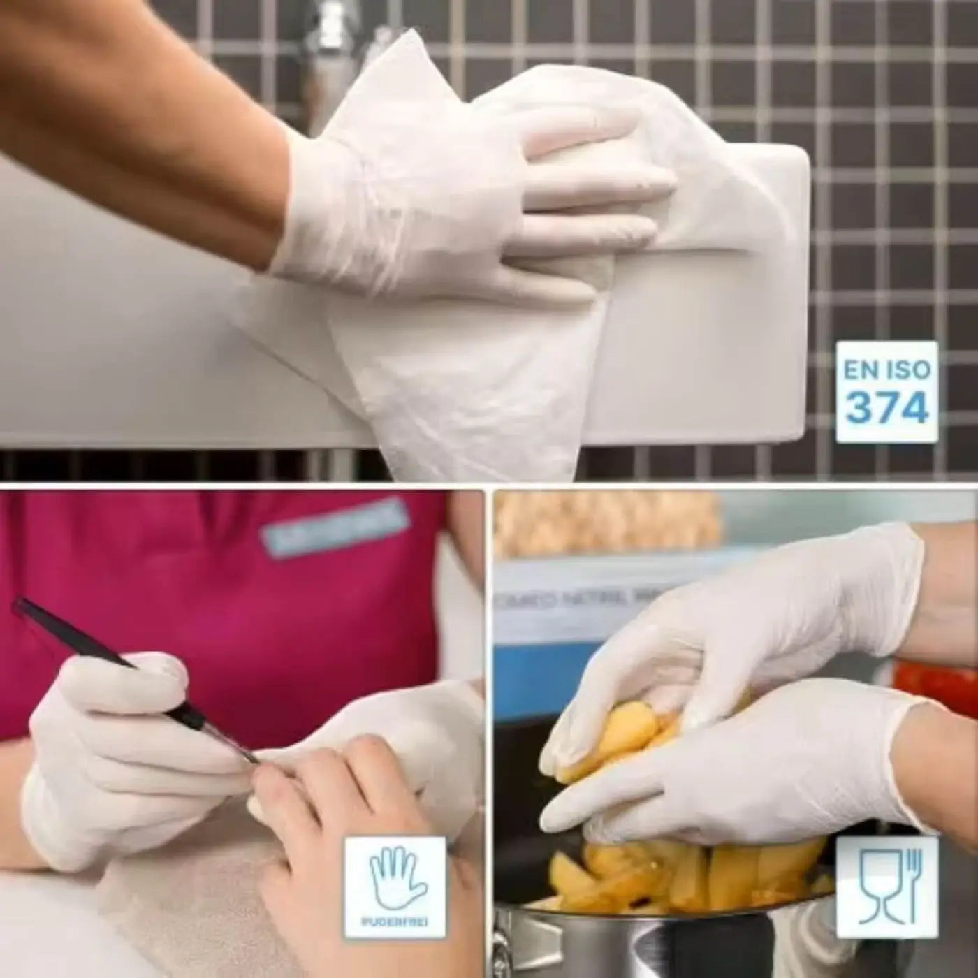 Weiß puderfreie nitrilhandschuhe von arnomed 200 stück für hygienische verwendung