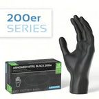 Arnolmed nitril-handschuhe puderfrei schwarz größe m aus der 200er serie für medizinischen gebrauch