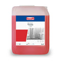 Ein 10-liter behälter buzil bucasan trendy t464 sanitärunterhaltsreiniger mit rosa durchsichtigem kunststoff und weißem deckel