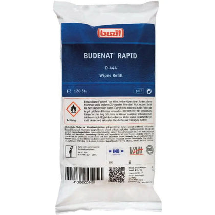 Buzil Budenat Rapid Wipes D444 Chusteczki dezynfekujące 120 sztuk uzupełnienie