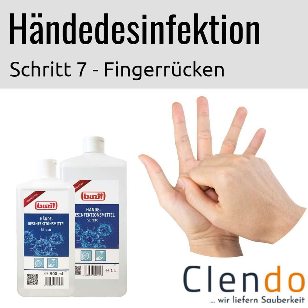 Weißes plastikflasche buzil händedesinfektion se110 d110 500 ml mit blauem etikett und rotem logo