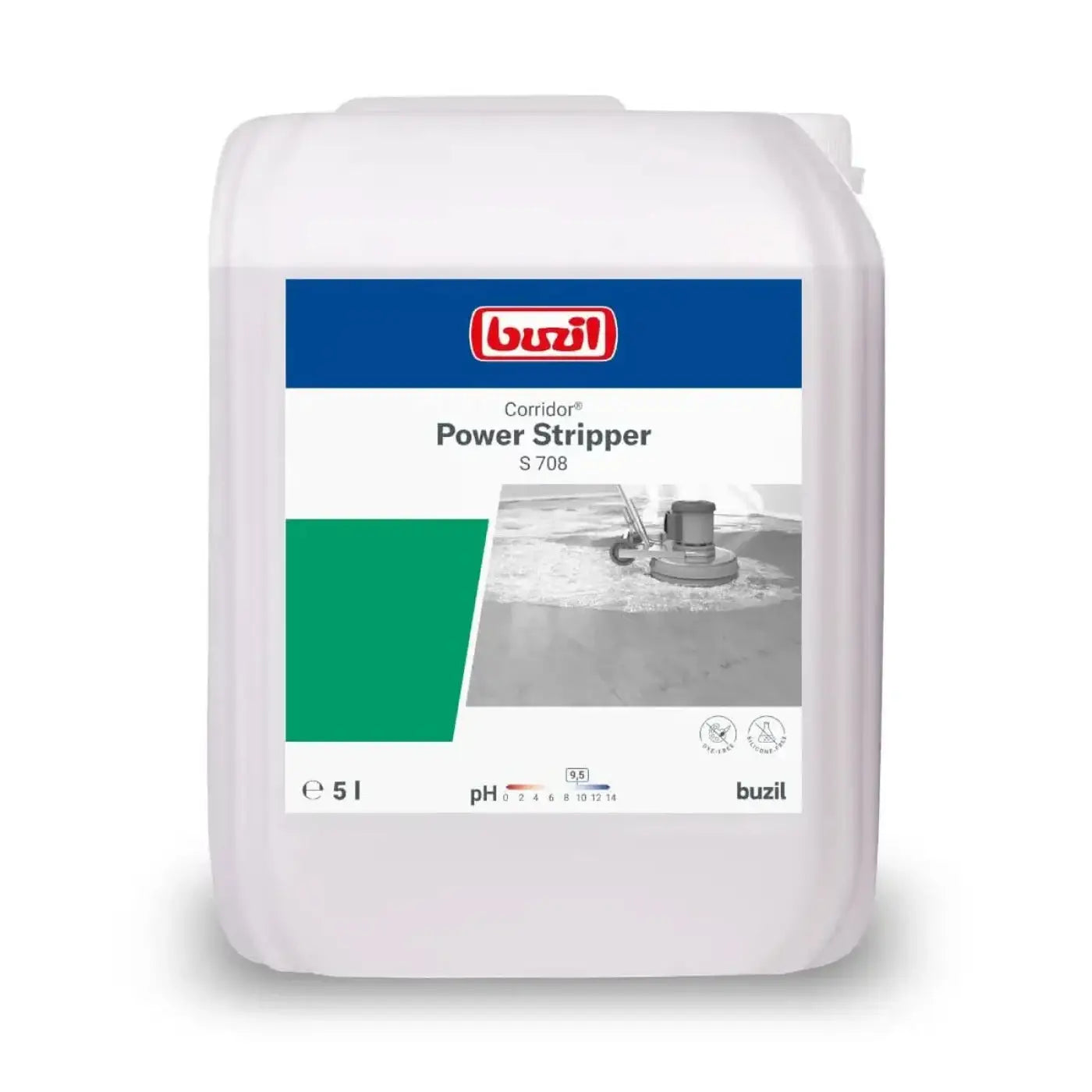 Weißer kunststoffbehälter buzil corridor power stripper s708 5 liter industriebodenreiniger für grundreinigung