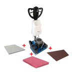 Schwarz-weiße bodenpoliermaschine mit blauem grund und griff zur handhabung cleantrack ct q premium exzentermaschine set