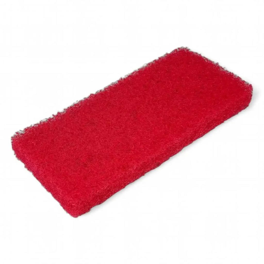 Rotes rechteckiges clendo super handpad 12x25 cm mit strukturierter faseroberfläche zum reinigen