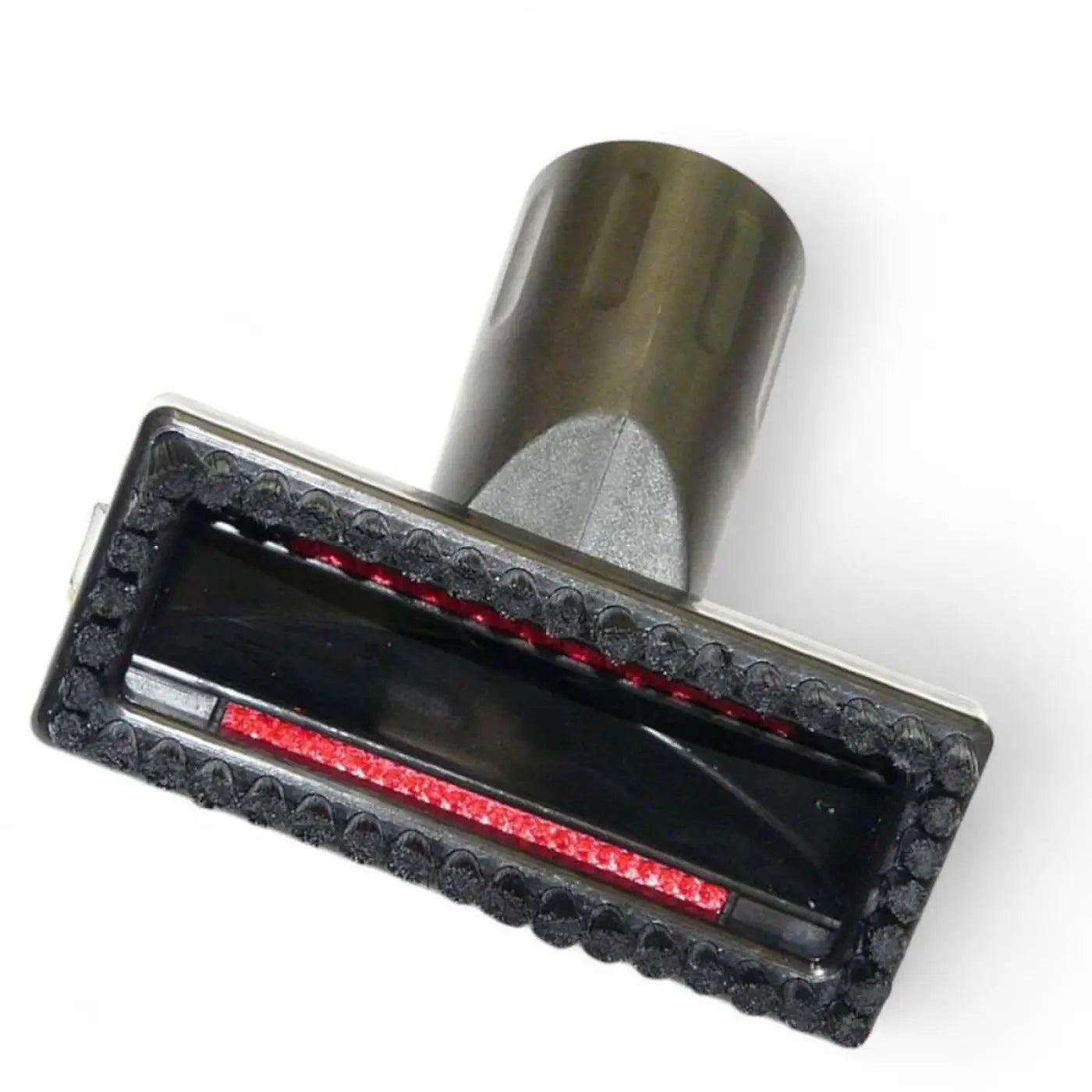 Schwarzer und roter bodenbürstenaufsatz mit strukturierten gummirändern für columbus polsterdüse d32