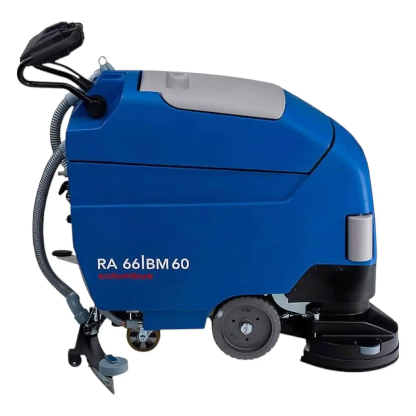 Columbus ra 66bm 60 ind scheuersaugmaschine in blau und grau mit schwarzen rädern und griff, rückansicht