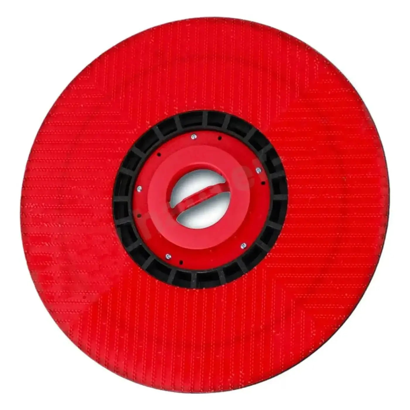 Columbus treibteller 430 mm roter runder bodenpuffer mit schwarzem zentralansatz und strukturierter oberfläche