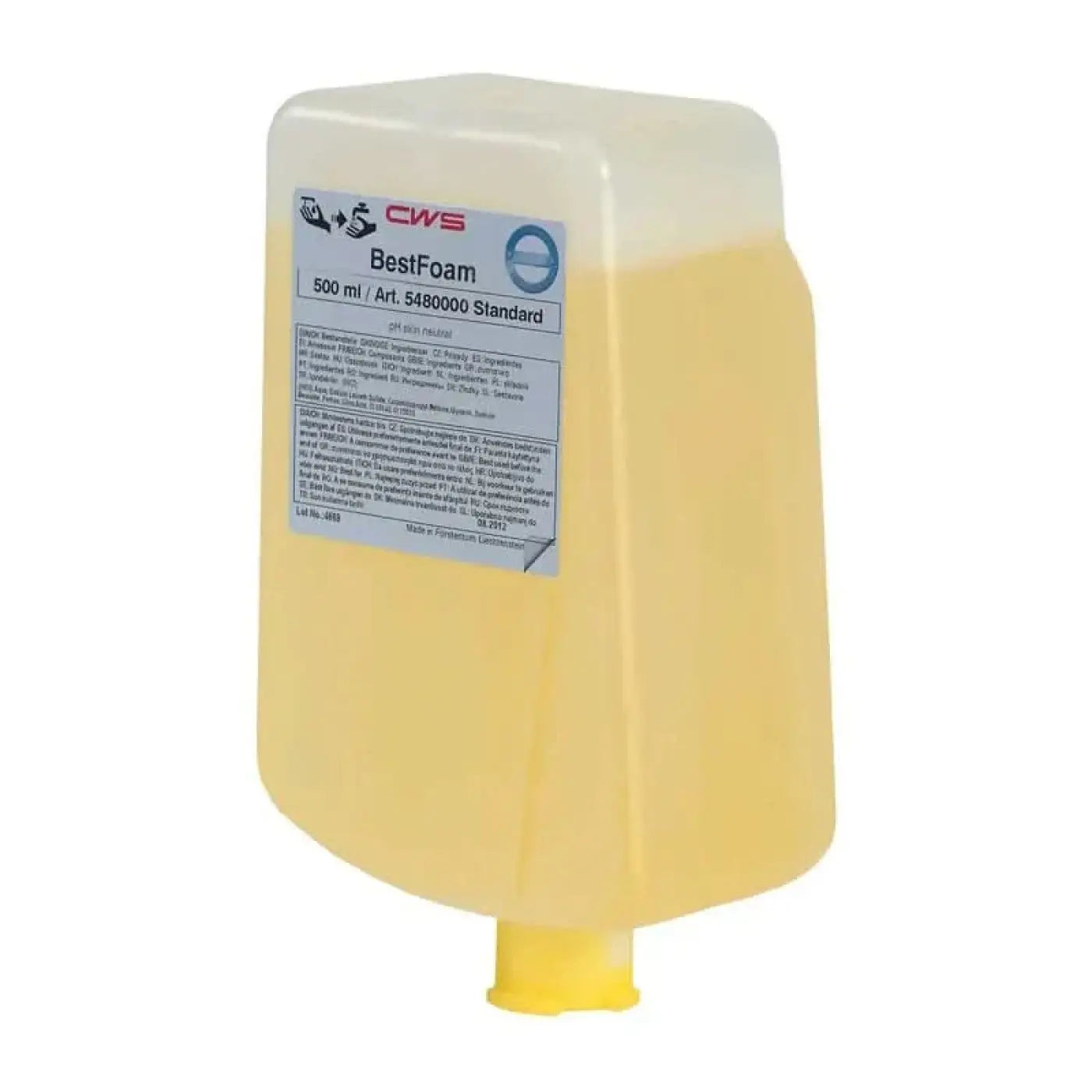 Gelber cws bestfoam 500 ml nachfüllbarer schaumseifenspender für cws bestfoam standard schaumseife