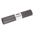 A roll of deiss standard 30 liter dark gray hdpe durable plastic trash bags with a white label