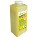 Gelbe plastikflasche mit weißem verschluss und gelbem etikett handwaschpaste abrasiva von greysen 2,5l