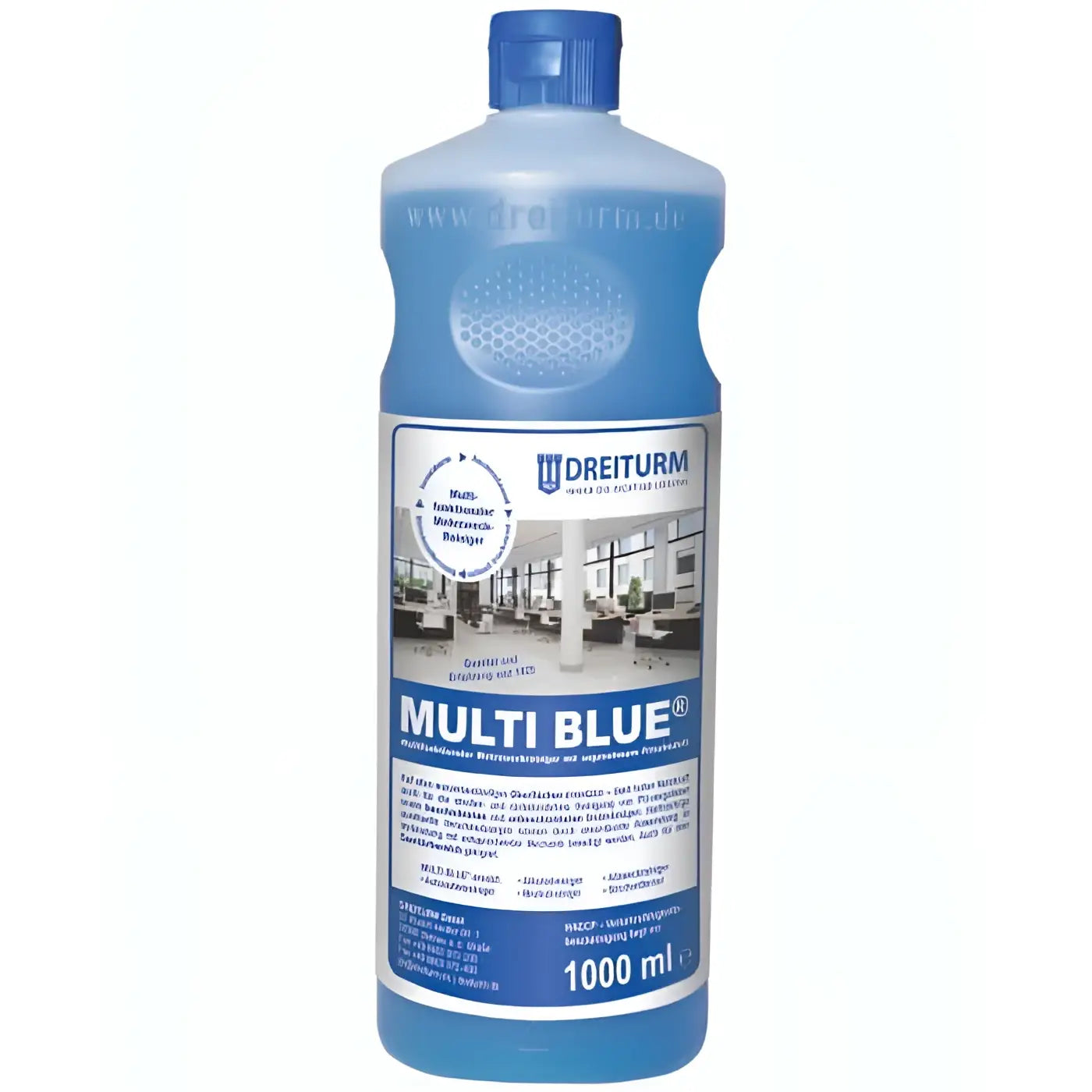 Blaue plastikflasche dreiturm multi blue allzweckreiniger 1 liter für vielseitige oberflächenreinigung