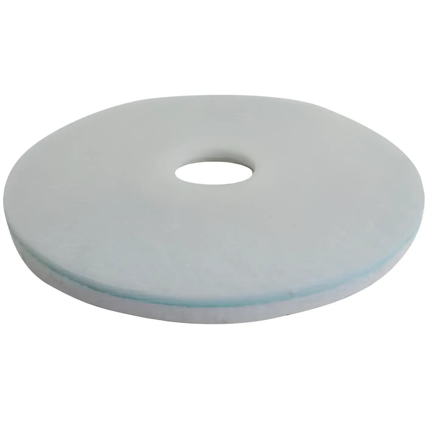 Leichtgraues rundes melamin-maschinenpad easy clean hd plus mit mittigem loch und leicht erhöhtem rand