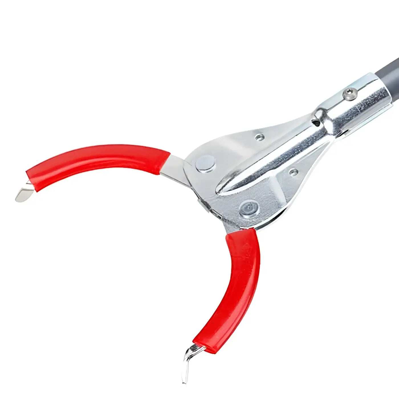 Flora greifboy 40 abfallgreifer metall mit roten griffen und langem schwarzem kunststoffstiel