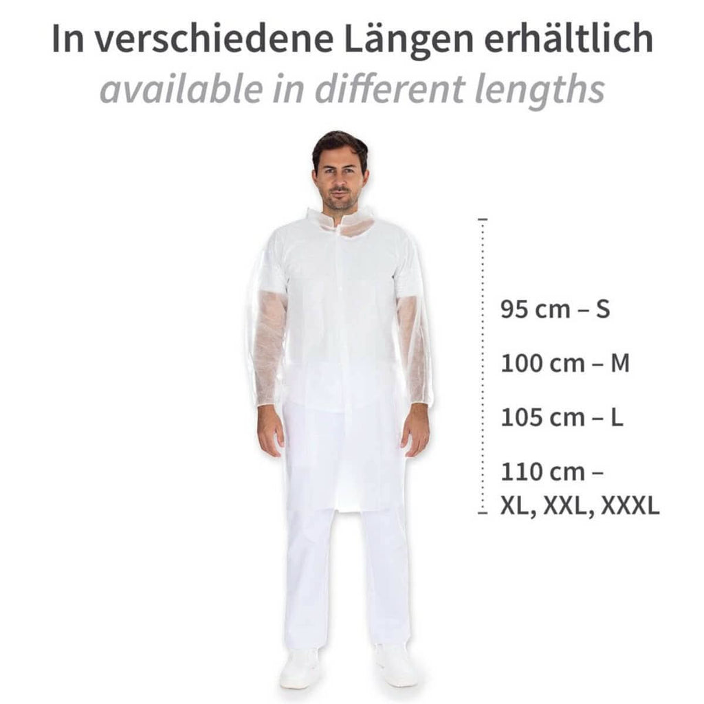 Besucherkittel Light mit Druckknöpfen PP-Vlies.