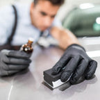 Schwarzer gummierter schaumstoff polierpad rückseite für hygostar safe light nitril handschuhe 100 stück