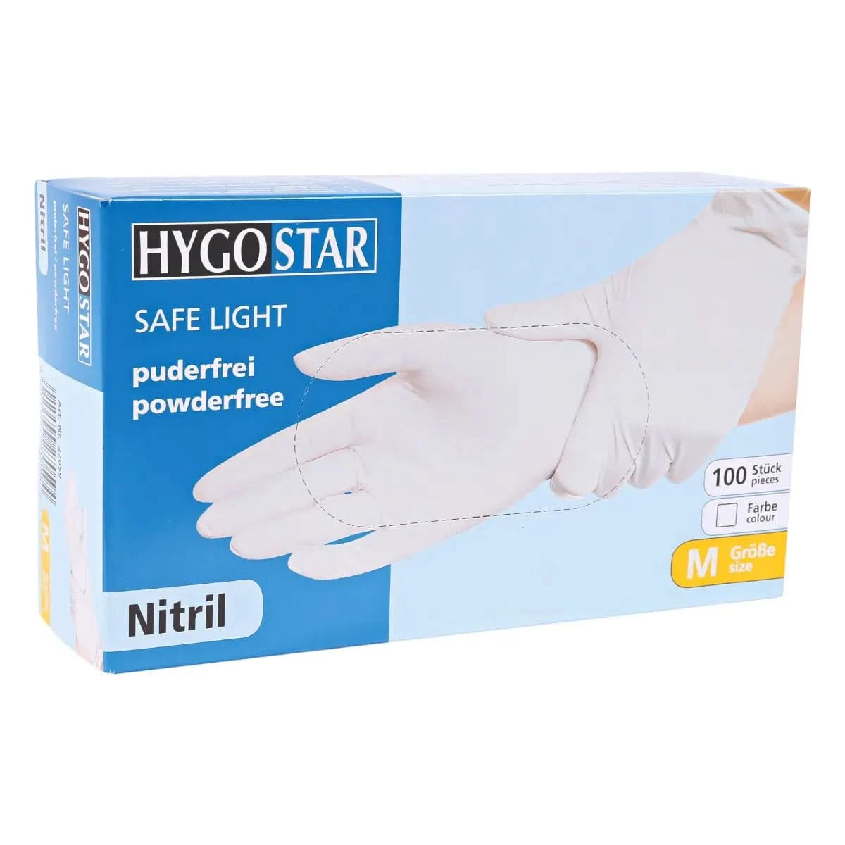 Hygostar Safe Light Nitrilhandschuhe Weiß 100 Stück von Franz Mensch, hygienisch und puderfrei, ideal für Reinigungsbedarf