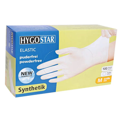 Hygostar Rękawice syntetyczne winylowe bezpudrowe Elastic 100 sztuk