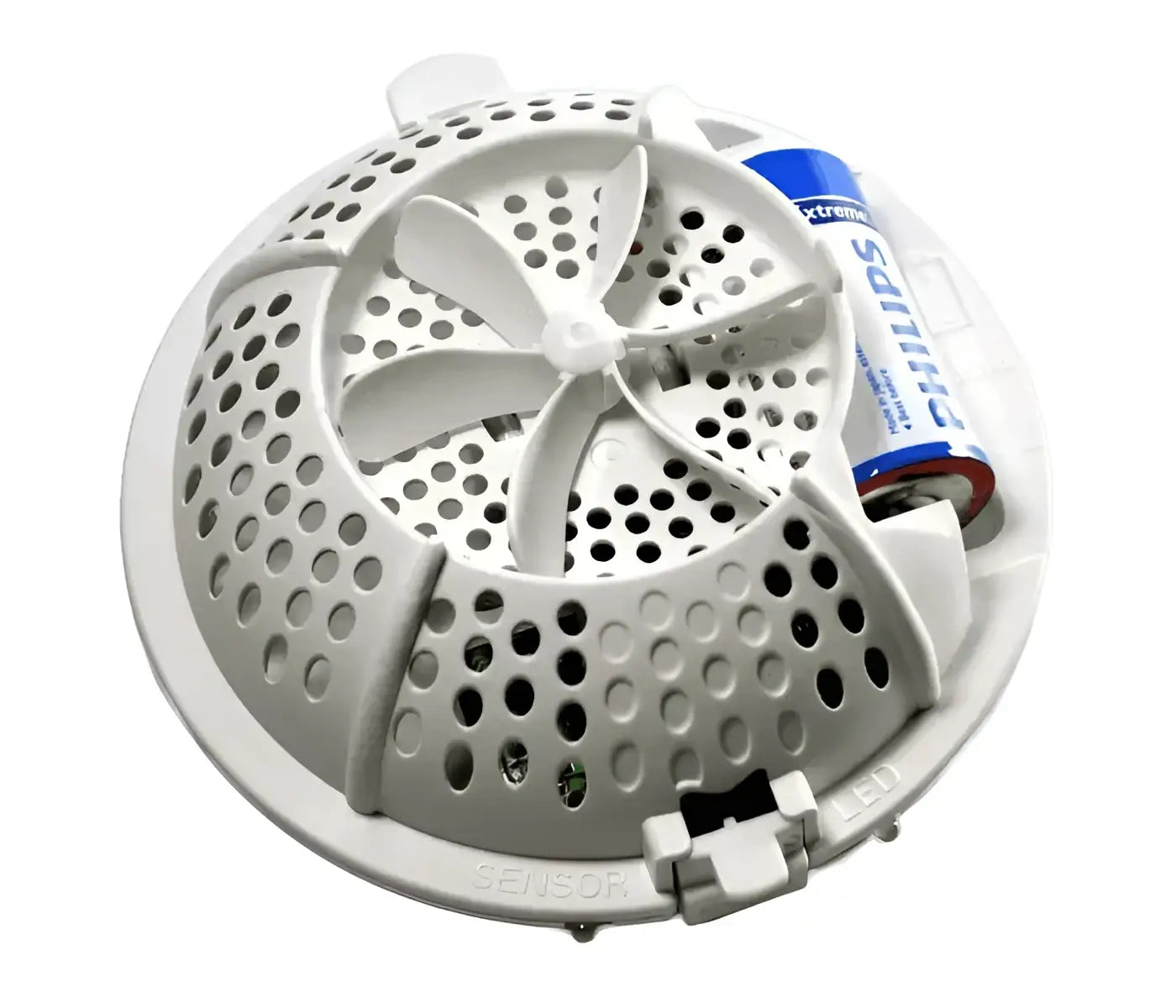 Weißer plastik luftdufter frespro easy fresh 2.0 mit perforiertem design und internem ventilatormechanismus