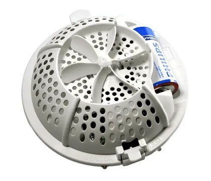 Weißer plastik luftdufter frespro easy fresh 2.0 mit perforiertem design und internem ventilatormechanismus