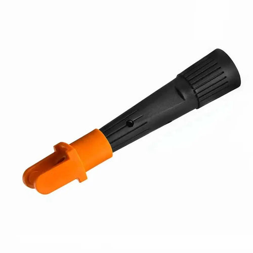 Schwarzer und oranger plastik-mopkopfaufsatz mit geriffelter struktur fuginator kombi-adapter 24mm