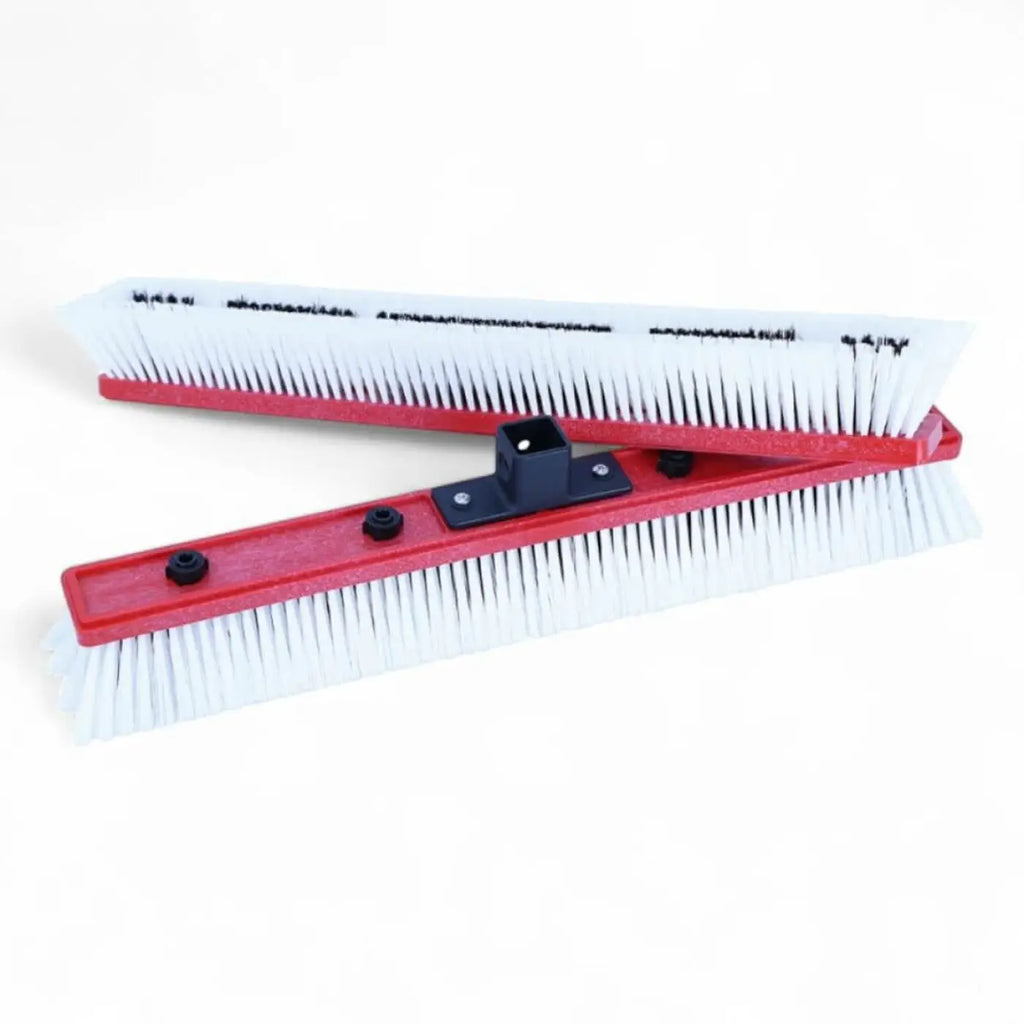 Gardiner bürste solar 45 cm roter kunststoff bodenbesen mit weißen borsten und schwarzer befestigung