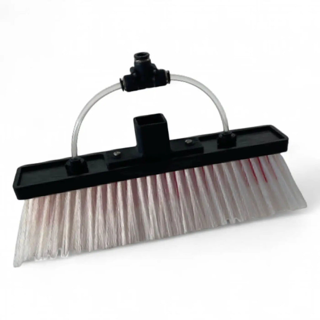 Schwarze gardiner bürste super lite hart 26 cm mit transparenter borsten und gebogenem schlauchanschluss