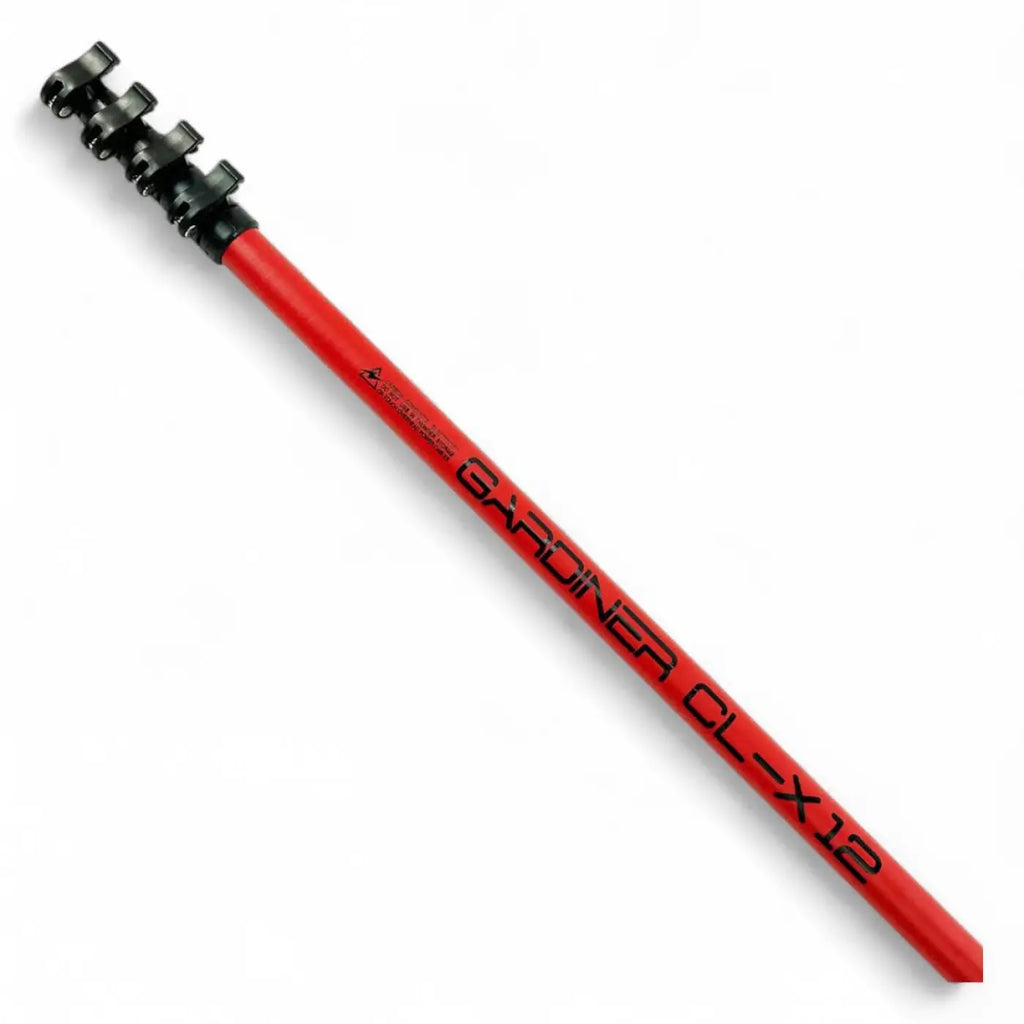 Red gardiner cl-x12 teleskopstange aus carbon mit schwarzen verstellbaren gelenken 3,63 meter lang