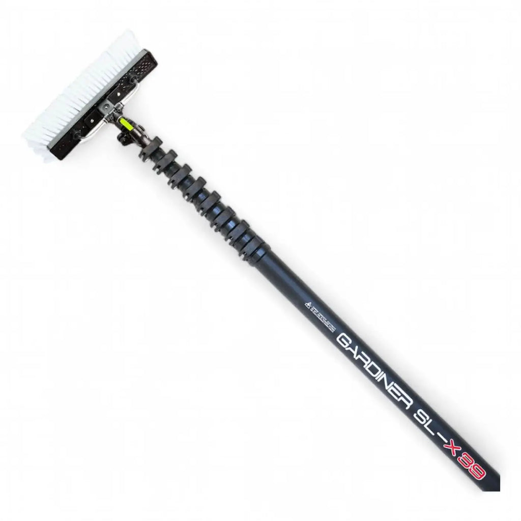 Black gardiner slx38 teleskop-reinigungsstange aus carbon mit weißem borstenkopf 11,70 meter lang