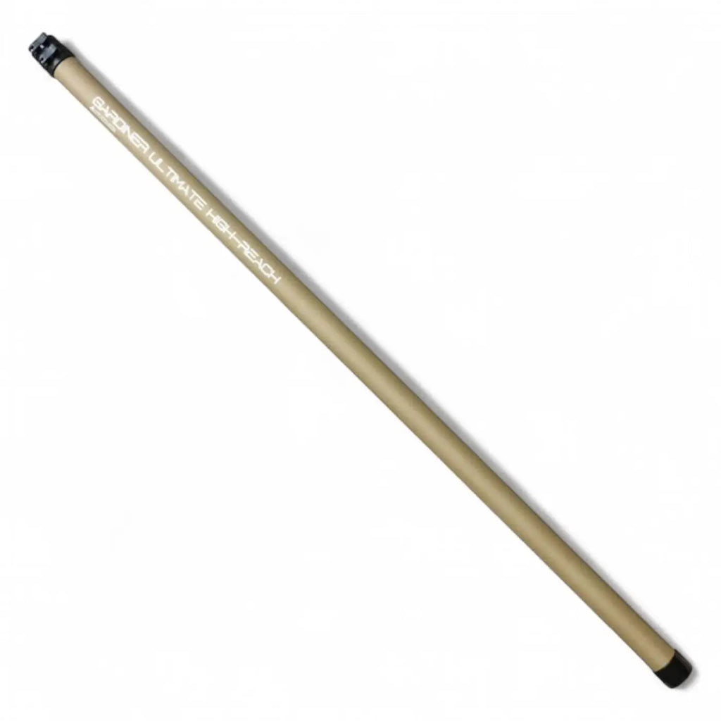 Beiger pool-queueersatz mit schwarzen kappen und weißer gravur cuesports ultimate high reach von gardiner ultimate