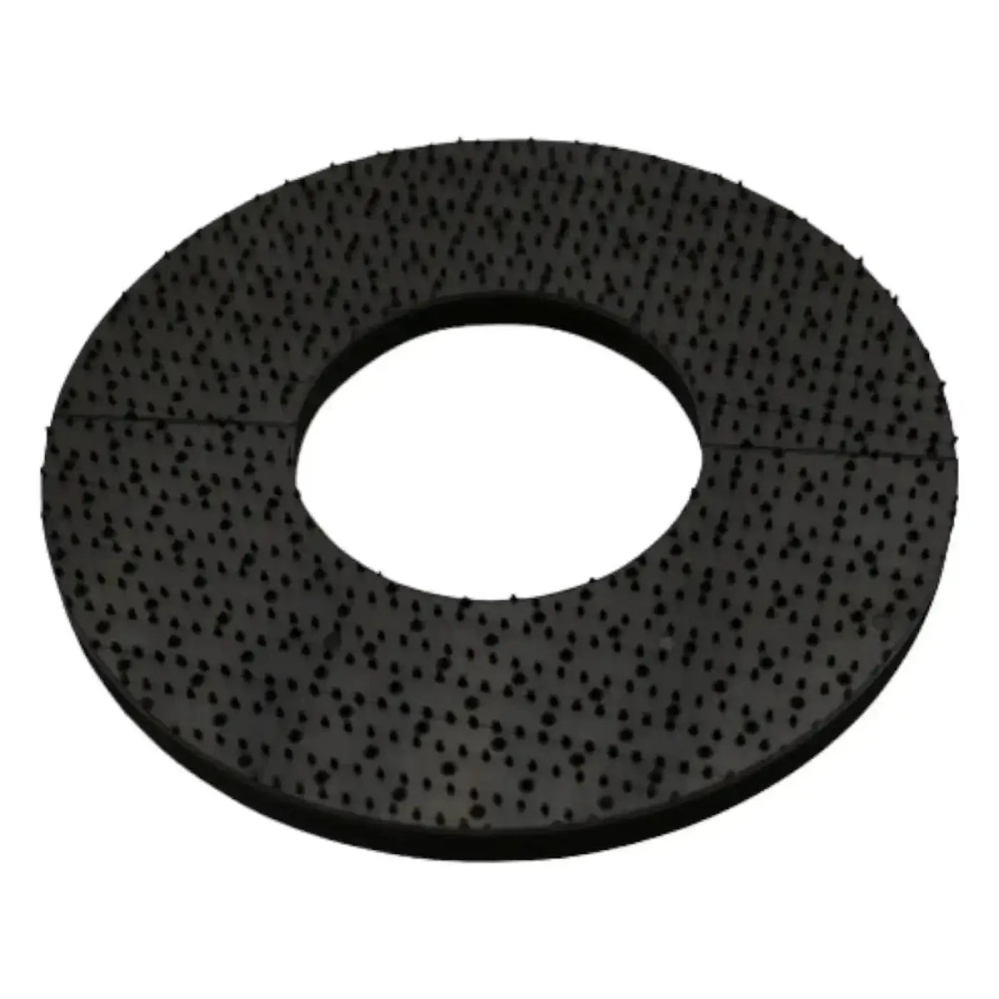 Haftbelag mit schwarzem gummi und strukturierter oberfläche aus kleinen, gleichmäßig verteilten punkten für treibteller