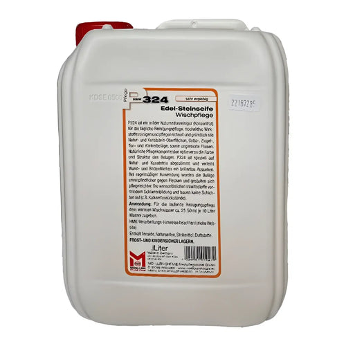 Weißer plastikkanister mit rotem deckel und etikett pz24 edel-steinsäfte wischpflege von mollen im produkt hmk p324 edel-steinseife