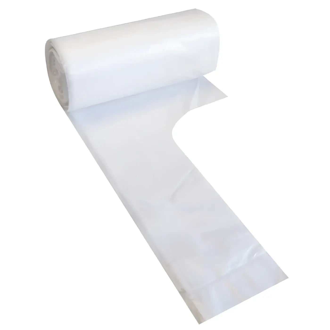 HygoClean müllbeutel mit tragegriff aus weißem, translucentem hdpe in einer rolle mit glatter oberfläche