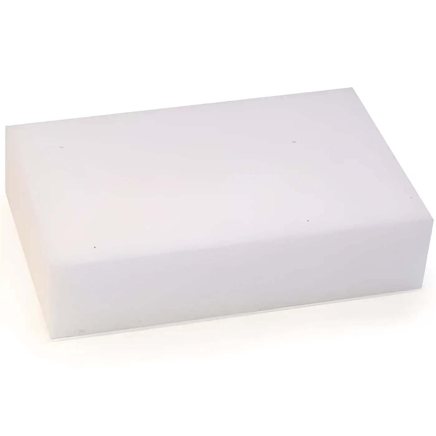 Weißer rechteckiger hygoclean schmutzradierer mit glatter leicht strukturierter oberfläche aus high-tech-schaum