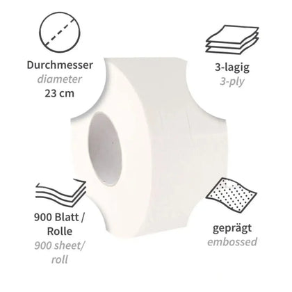 Papier toaletowy HygoClean, Jumbo, 3-warstwowy celulozowy