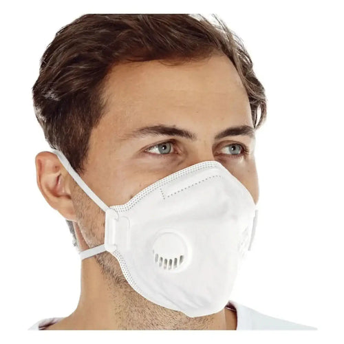 Weißes n95-style atemschutzmaske mit rundem ventil vorn hygostar ffp3 nr 10 stück modell 29350