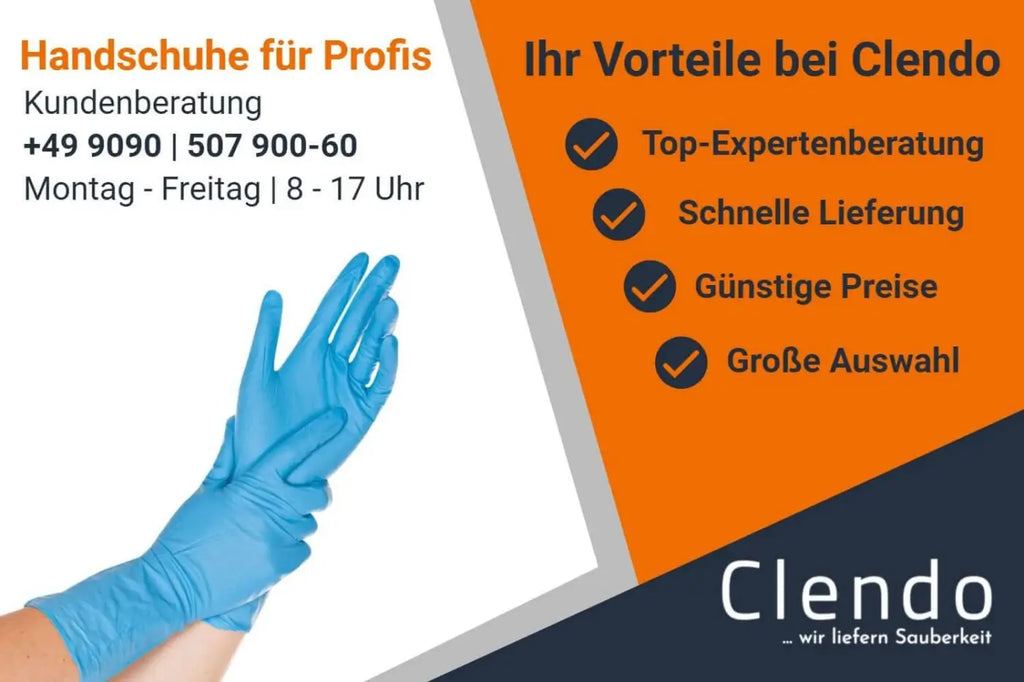 Blau nitril handschuhe hygostar control 100 stück an hand getragen für schutz und hygien