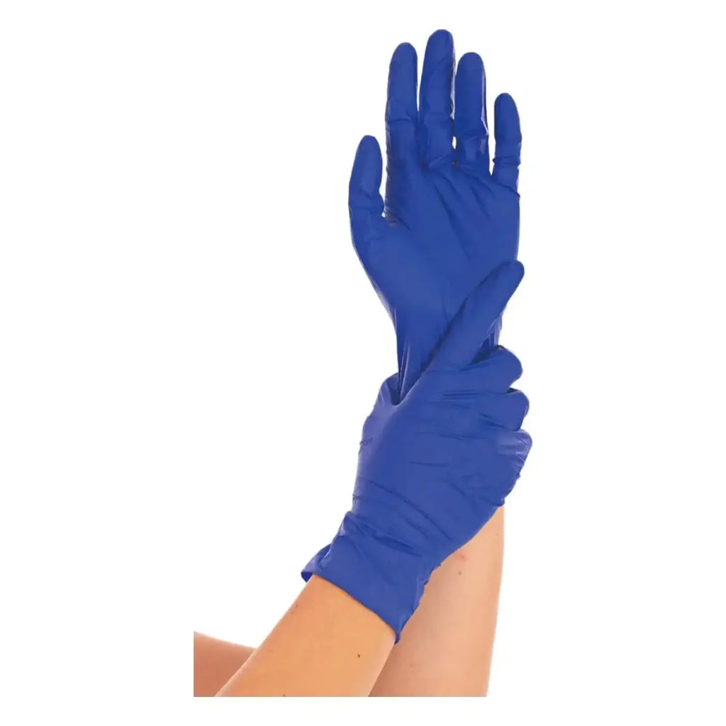 Hygostar safe light nitril handschuhe in dunkelblau 100 stück aus latex für medizinische anwendungen
