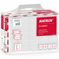 Katrin classic z-falz handtuchpapier in weißer 2-lagiger verpackung mit roter markenkennung und produktdetails