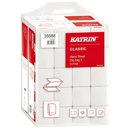 Katrin Classic Ręcznik papierowy biały 2-warstwowy ZZ/V-złożenie 4000 arkuszy