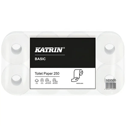 Katrin Papier toaletowy 250 arkuszy naturalnie biały 2-warstwowy 8x8 rolek