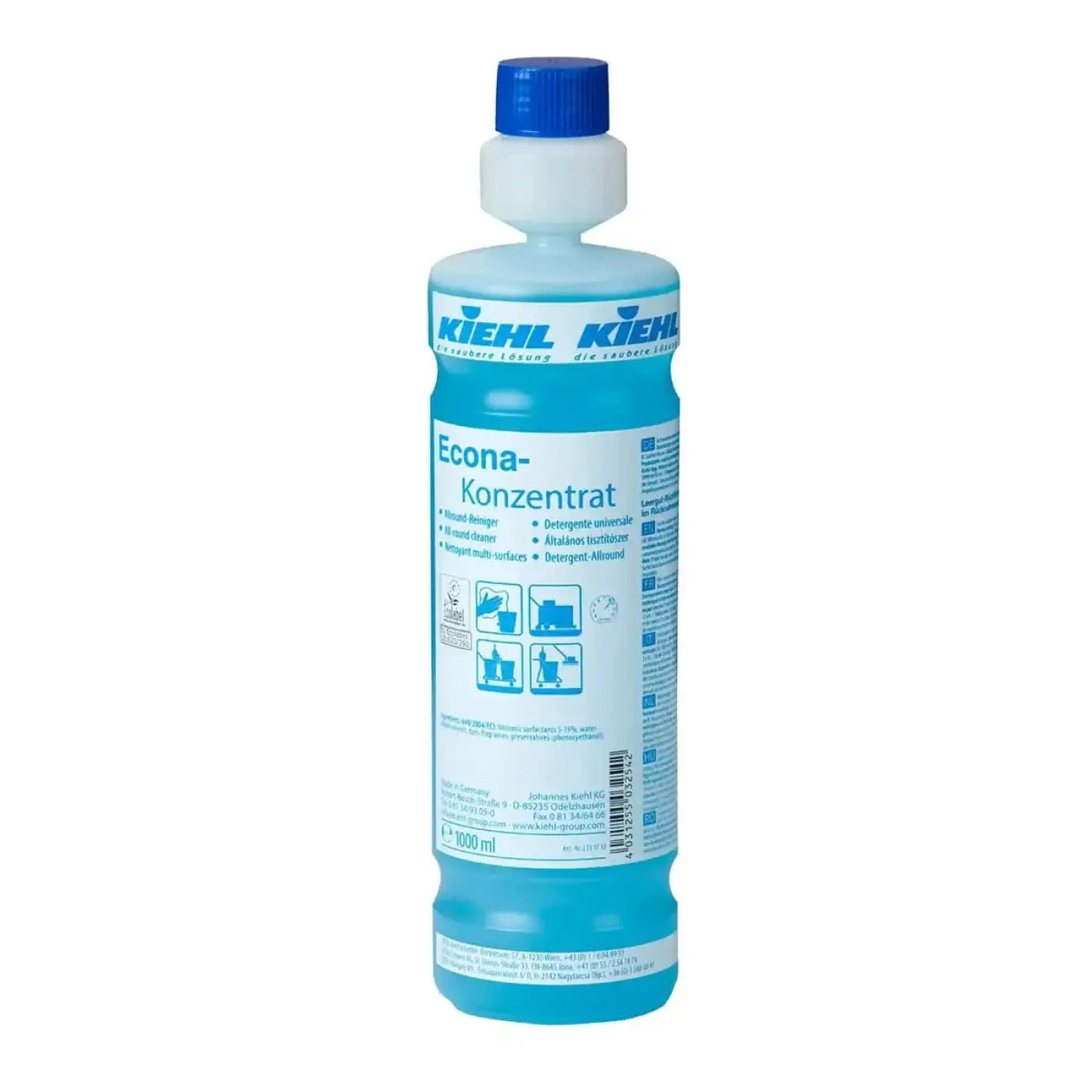 Kiehl econa-konzentrat allzweckreiniger 1l in blauem 1000 ml flasche mit blauem deckel universalreiniger konzentrat