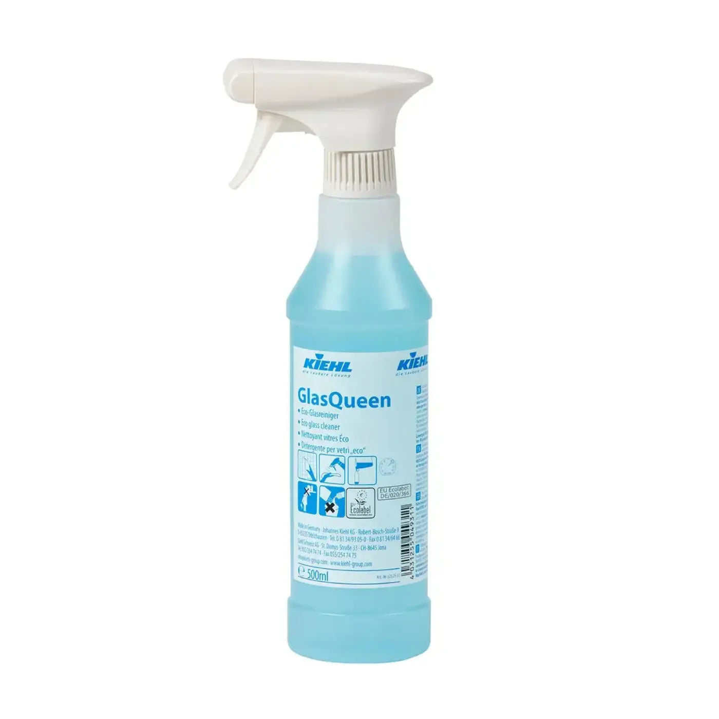 Kiehl GlasQueen glasreiniger 500ml sprayflasche lichtblau mit weißem sprühkopf umweltfreundlich