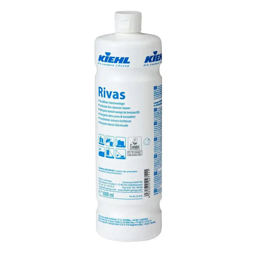 Weiße plastikflasche von kiehl rivas tensidfreier intensivreiniger 1000 ml für stoffe