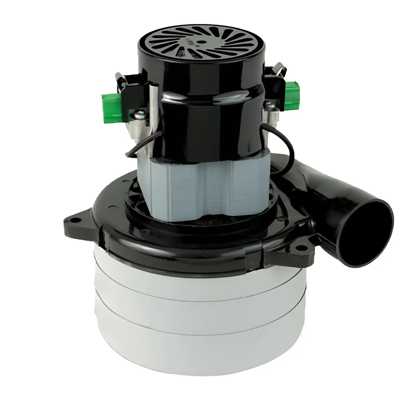 Schwarze und silberne vakuummotorbaugruppe mit grünen elektrischen verbindern für lamb electric saugmotor tennant scheuersaugmaschine 36v 730w