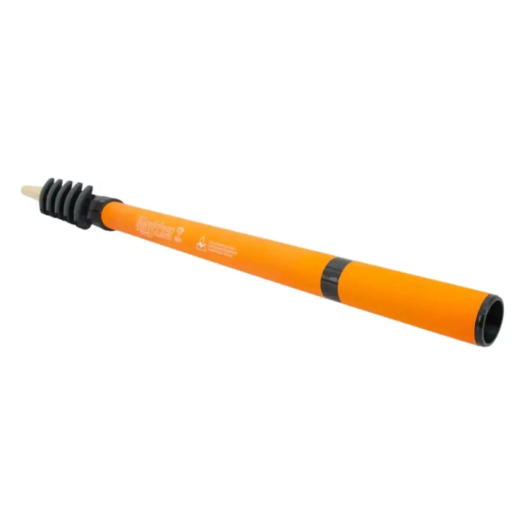 Maykker mini pure carbon teleskopstange in orange mit schwarzem griff und weißer spitze zeigt zylindrisches design