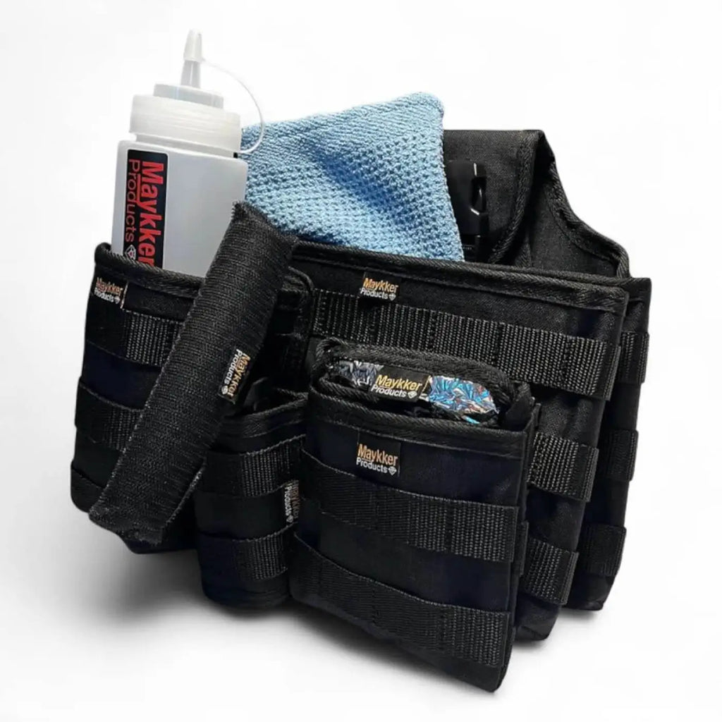 Schwarzer maykker tactical advantage set tasche werkzeuggürtel aus strapazierfähigem nylon mit mehreren fächern