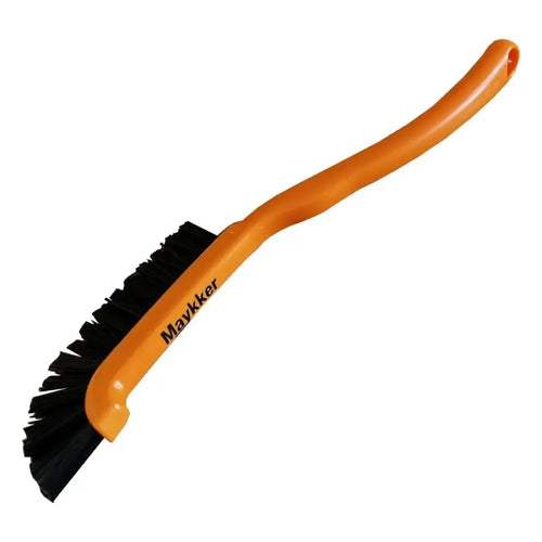 Maykker trackbrush plus fensterbürste mit orangem plastikgriff und dichten schwarzen borsten für reinigung