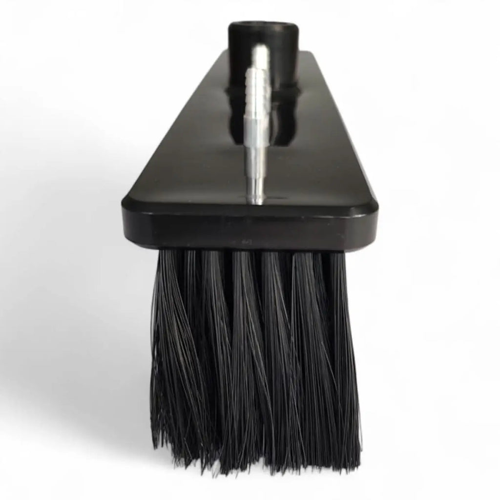 Schwarze milury bürste standard breite 33 cm mit dichten steifen borsten und silberner metallstielaufnahme