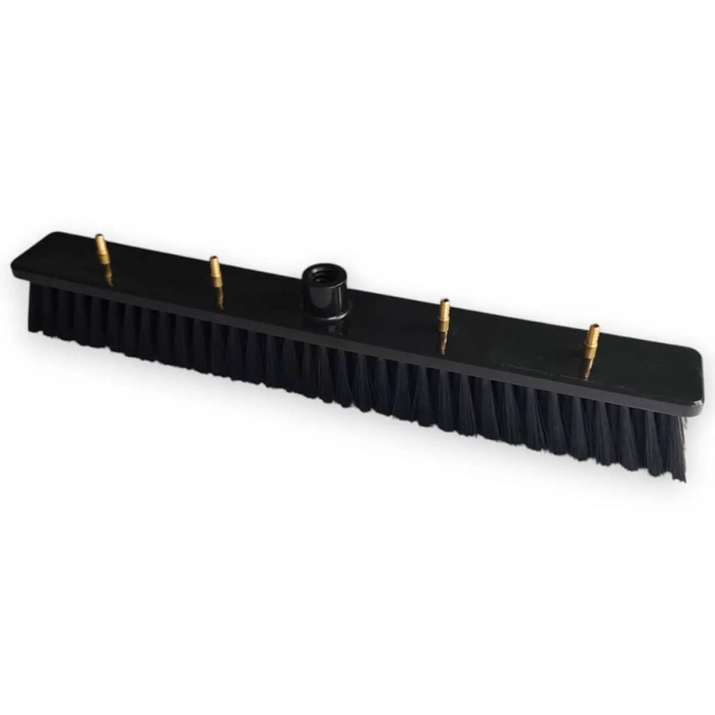 Schwarze milury bürste standard breite 49 cm mit dichten steifen borsten und vier messingfarbenen metallbefestigungen